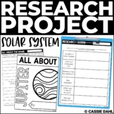 Solar System Research Project with Graphic Organizers, Wri