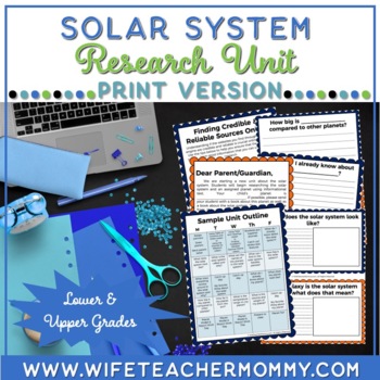 Preview of Solar System Research Unit | Lower and Upper Grades (Print Version)