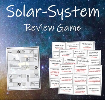 Solar System Review Game (Intro to Solar-System & Sun Earth Moon System)