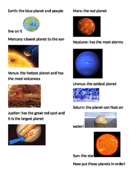 Preview of Solar System Review Sheet