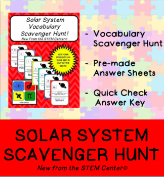 Preview of Solar System Scavenger Hunt Game