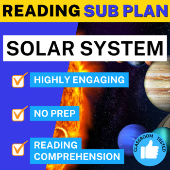 Preview of Emergency Science Sub Plan Solar System Reading Comprehension Passage