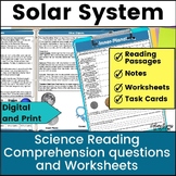 Solar System Science Reading Comprehension Passages: Forma