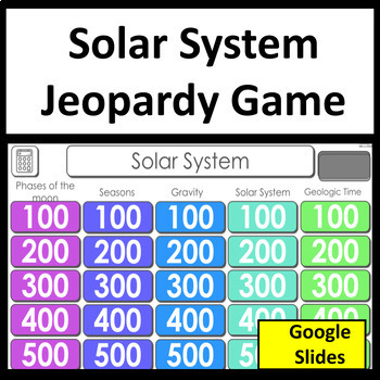 Preview of Solar System Science Review and NGSS Test Prep Jeopardy Game