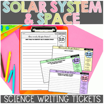 Preview of Solar System Science Exit Tickets or Science Writing Prompts
