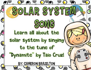 Preview of Solar System Song Lyrics (Sun, Seasons, Orbit, Constellations)