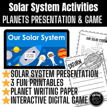 Preview of Solar System/Space Activities-Digital Presentation & Fun Game, Writing Printable