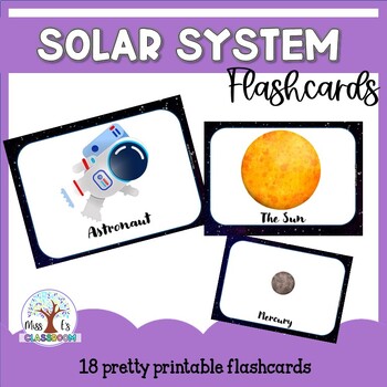Preview of Solar System (Space)- Flashcards and card game