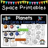 Solar System, Space - Planet Facts Posters & Coloring - Pr