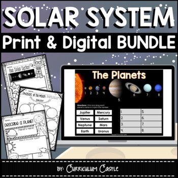 Preview of Solar System: Space Print & Digital Activities BUNDLE