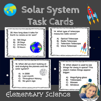 Preview of Solar System Task Cards Science Center | Planet Center