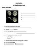 Solar System Test - 6th Grade