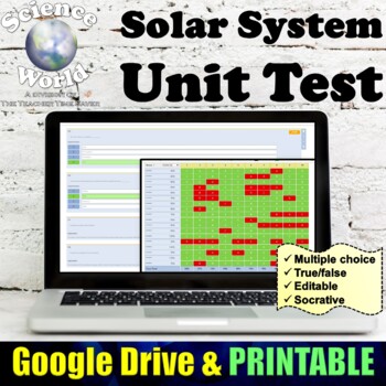 Preview of Solar System Test | Astronomy Space Notebook Unit | Middle School Science