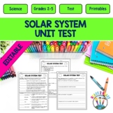 Solar System Test (Quiz) Solar System Assessment Worksheet