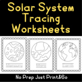 Solar System Tracing & Coloring Worksheets