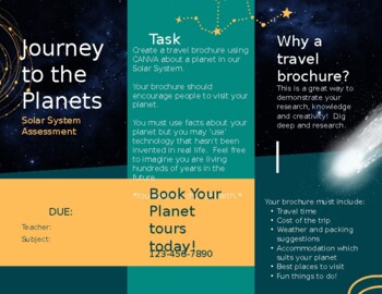 solar system travel brochure