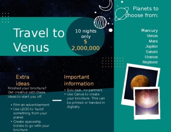 solar system travel brochure