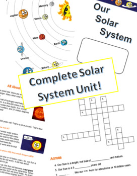 Preview of Solar System Complete Unit - Crossword, Study Guide, Final Test
