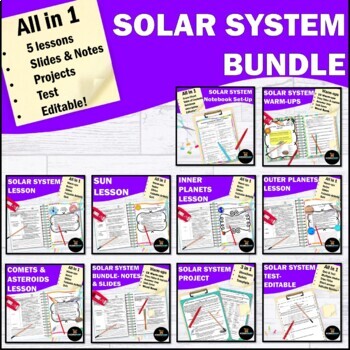 Preview of Solar System & Planets Unit Bundle- Space Middle School Science Notebook
