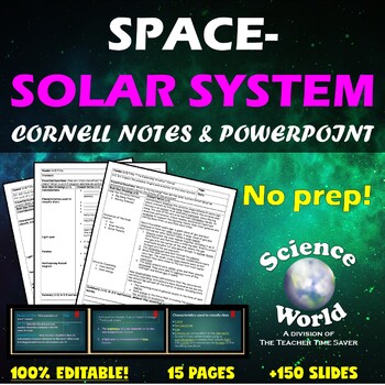 Preview of Solar System Unit Notes & Slides Bundle- Space Science Middle School
