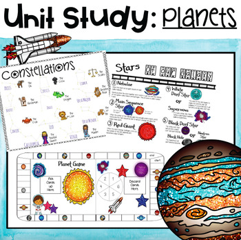 Preview of Solar System Unit Study | Planets, Constellations, and Stars Activities