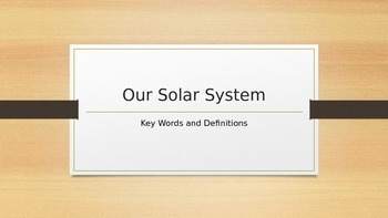 Preview of Solar System Vocabulary