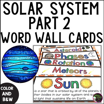 Preview of Solar System Vocabulary Cards with Definitions Part 2