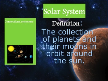 Preview of Solar System Vocabulary NC ES 3.E.1