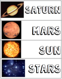 Solar System Vocabulary Word Wall Cards