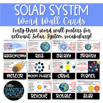 Preview of Solar System Vocabulary Word Wall Cards
