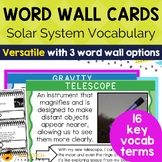 Solar System Vocabulary | Word Wall Cards | Terminology & 