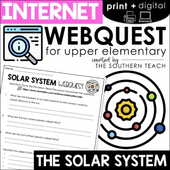 Preview of Solar System WebQuest - Internet Scavenger Hunt Activity