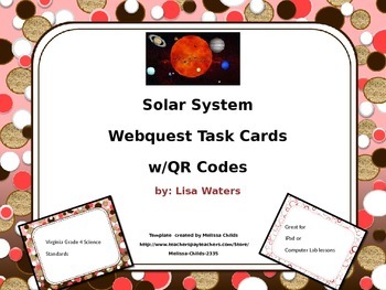 Preview of Solar System Webquest Task Cards