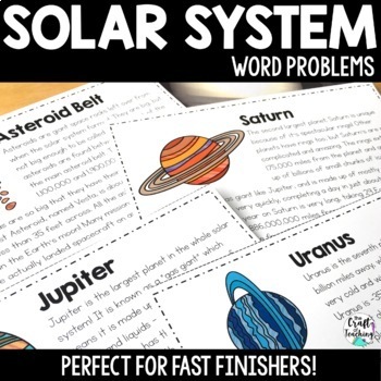 Preview of Solar System Word Problems | Informational Reading Passages