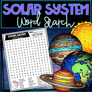 Preview of Solar System Word Search!
