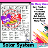 Solar System Word Search Activity : Early Finishers : Morn