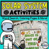 Solar System Word Search, Coloring Pages and MORE (2nd, 3r
