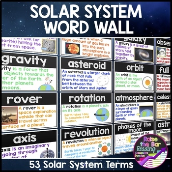 Preview of Science Word Wall - The Solar System Posters, Space Vocabulary Terms