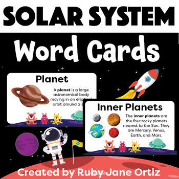 Preview of Solar System Word Wall Cards