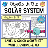 Solar System Worksheet: Diagram, Coloring, and Analysis Questions