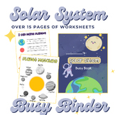 Solar System Worksheets, interactive binder, cut out pages