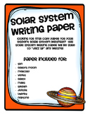 Solar System Writing Paper