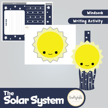 Preview of Solar System Writing Windsocks: Sun Planets Comet Meteor & Rocket Decor Craft
