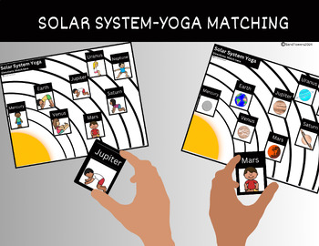 Preview of Solar System Yoga Matching, Planets, Movement, PT, OT, Brain Breaks