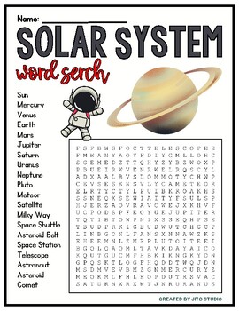 Preview of Solar System and Planets Activity | Word Search Worksheet