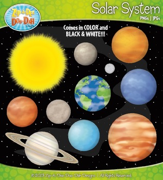 Preview of Solar System and Planets Clipart {Zip-A-Dee-Doo-Dah Designs}