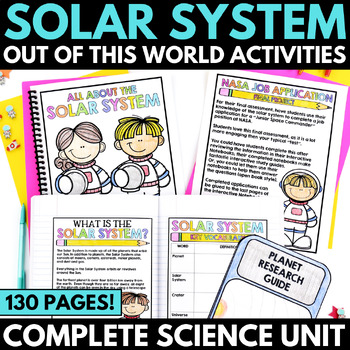 Preview of The Solar System and Planets Activities Unit - Outer Space - Solar Eclipse 2024