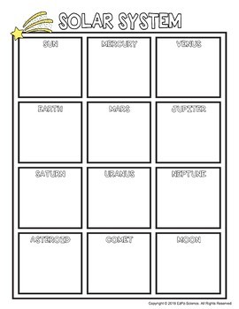 solar system graphic organizer printable