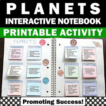 Preview of The Planets of the Solar System 4th 5th 6th Grade Science Interactive Notebook