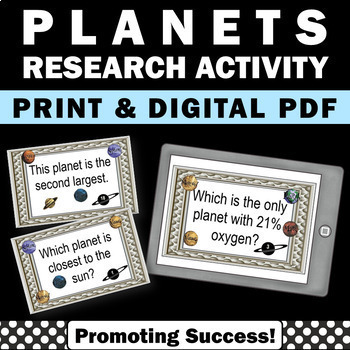 Preview of The Planets of the Solar System Planet Research Project Activity Astronomy